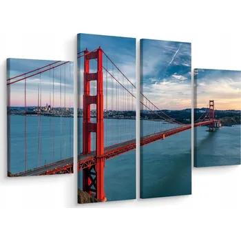 Obraz Obraz Čtyřdílný MOST Golden Gate Pohled 3D 80x60