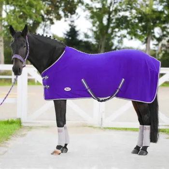 Vybavení pro koně Flísová Deka . York Britta fialová s pruhy 145 cm