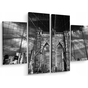 Obraz Čtyřdílný obraz Černobílá KRAJINA Most 200x150