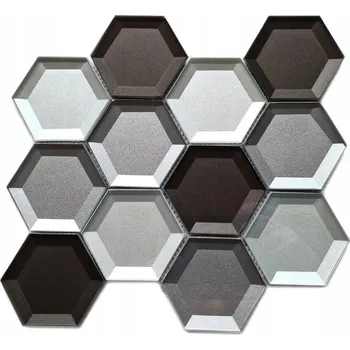 Obklad Skleněná mozaika WzorcowniaStudio 22,5 x 26,5 cm, odstíny šedé a stříbrné