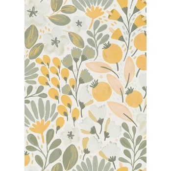 DIMEX | Vliesová tapeta na zeď WPE-902440 | 0,53 x 10,05 m | bílá, zelená, oranžová + Bílá, zelená, oranžová vliesová tapeta na stěnu WPE-902440 v rozměru 0,53 x 10,05 m