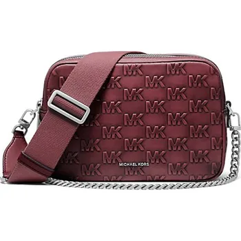 Michael Kors double zip crossbody kabelka logo MK vínová + doprava zdarma