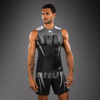 Rashguard Pánský rashguard Venum - bez rukávů - Black/Silver Grey Velikost: L
