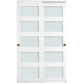 VEVOR Dvojité posuvné dveře MDF deska 198,6/63,5 bílé