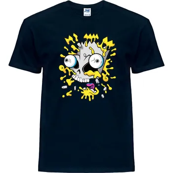 Pánské tričko levne-bavlnene-tricko-potisk-oblicej-bart-simpson Barva: Navy - tmavě modrá, velikost: S