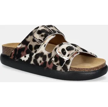 Dámské pantofle Kožené pantofle Scholl NOELLE F322511484 hnědá 88X, EUR 38