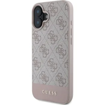 Guess 4G Stripe pro Apple iPhone 16 - umělá kůže - růžový