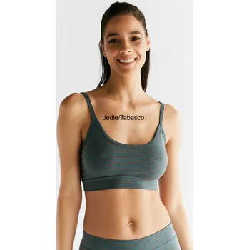 Souprava dámského spodního prádla ALBERO NATUR BIO Podprsenka pruhovaná S-XXL 95% GOTS Bio bavlna 5% Elastan Indigo/červená XL