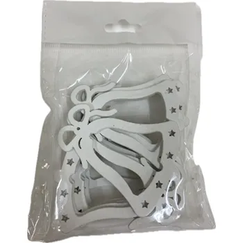 Vánoční dekorace Zvonek bílý 6,5 cm