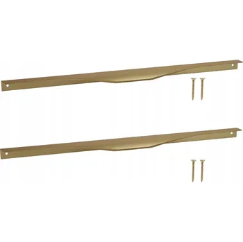 Nábytkové kování Sada 2x nábytková úchytka hranová hliníková zlatá matná pro nábytek 436 mm