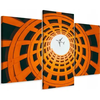 Obraz Obraz Triptych LETADLO Mrakodrap Efekt 3D 60x40