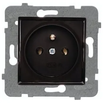 Elektrická zásuvka Jednoduchá zásuvka s uzemněním Polmark ROSA - černá matná