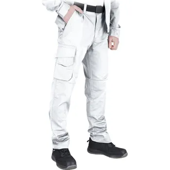 montérky PRACOVNÍ KALHOTY DO PASU LH-VOBSTER BÍLÉ VELIKOST 52