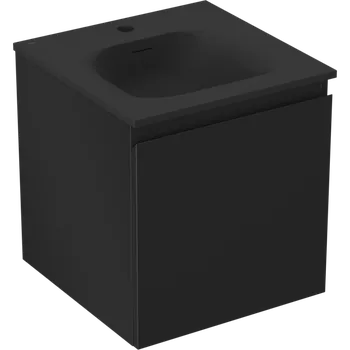 Koupelnový nábytek Mexen Orio koupelnová skříňka 45 cm s umyvadlem Vela, 1 zásuvka, černá matná - 91A10-04547-1-BF71-W23M71 Skříňky s umyvadlem