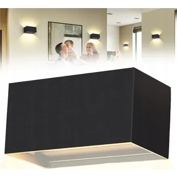 Nástěnné svítidlo DVOJITÉ NÁSTĚNNÉ SVÍTIDLO 24W ČERNÉ SE SENZOREM POHYBU NA BALKON