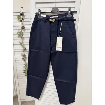 Dámské kalhoty Rovné kalhoty M.Sara s páskem Barva: Tmavě modrá, Velikost: M