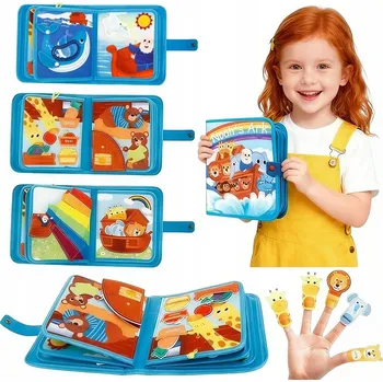 Hračka pro nejmenší Montessori Senzorická Manipulační Knížka - Vzdělávací Tabule Hračka