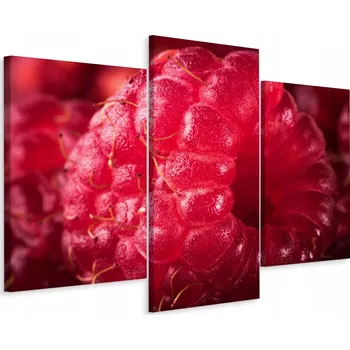 Obraz Obraz Triptych Maliny OVOCE Makro Detail 3D 60x40 cm
