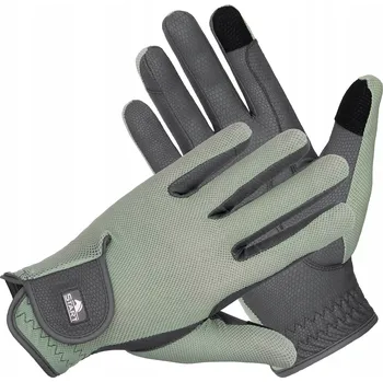 Jezdecké rukavice Jezdecké rukavice START Martynique letní, síťované, zelené/šedé, velikost L