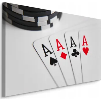 Obraz Obraz Canvas Hrací Karty Esa Žetony Dekorace 40x30