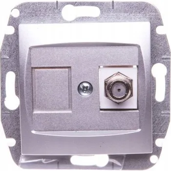 Elektrická zásuvka Anténní zásuvka hermetická Elektro-Plast Nasielsk stříbrná