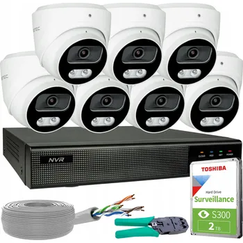 Bezpečnostní kamera Monitorovací sada 7 IP kamer 8MP 4K POE Detekce lidí a vozidel HDD 2TB