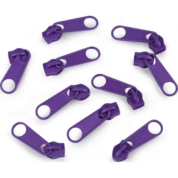 Zip Jezdec ke spirálovým zipům No 5 pro metráž typu POL, střední, 194 švestková