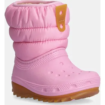 Dívčí sněhule Dětské sněhule Crocs CLASSIC NEO PUFF BOOT 207683.G.CLASSIC.NEO.PU růžová 30X, EUR 20/21
