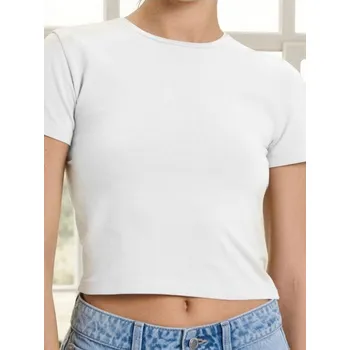 Dámské tričko Sinsay - Crop top - bílá - 507EU-00X - 507EU-00X-S