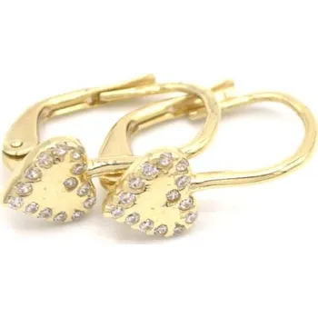 Náušnice Zlaté náušnice srdíčka se zirkony 1,85g