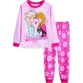Dívčí pyžamo Frozen (Ledové království) Dětská zimní pyžama s pohádkovými motivy růžové s vločkami 4 roky