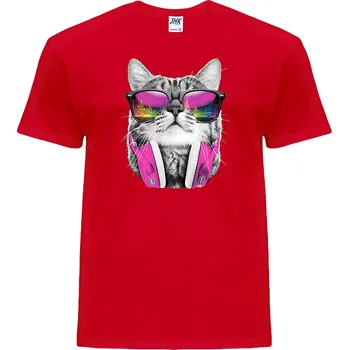 levne-bavlnene-tricko-potisk-kocka-sluchatka Barva: Red - červená, velikost: 4XL