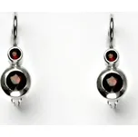 Zlaté náušnice, bílé i žluté zlato , přírodní granáty - VE 72 (Zlaté náušnice s granáty)