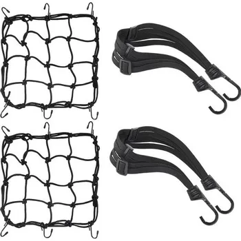 Zavazadlo na motocykl CUEMOON síť na zavazadla na motocykl a kolo, 2 kusy s 2 elastickými lany, cestovní a helmové