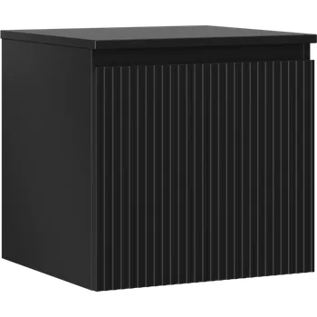 Koupelnový nábytek Mexen Rivel koupelnová skříňka pod umyvadlo 50 cm s deskou, 1 zásuvka, drážkovaná, černá mat - 91A20-05047-1-BFC71 Koupelnové skříňky