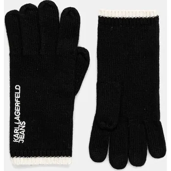 Rukavice Rukavice z vlněné směsi Karl Lagerfeld Jeans A4W33090 černá 99X, vel. L