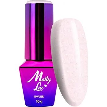 Lak na nehty Hybridní lak MOLLYLAC 10g Madame French Mademoiselle Růžový s třpytkami Č. 425