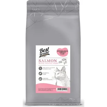 Krmivo pro kočku Best Breeder DELUXE Cat Salmon with White Fish Sterilised Adult balení 1,5 kg