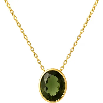 Náhrdelník Vltavín Moldavite Zlatý náhrdelník s vltavínem P23 0005