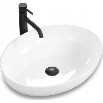 Umyvadlo na desku oválné Rea Carola Slim 51,5 cm bílé