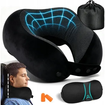 Polštář POLŠTÁŘ PODRÓŻNA NA KRK TURISTICKÝ NA KRK DO LETADLA AUTA, NASTAVITELNÝ