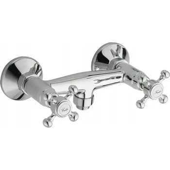 Vodovodní baterie Dvouventilová nástěnná sprchová baterie Sapho stříbrná
