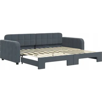 Pohovka Tmavě šedá rozkládací lenoška-pohovka 224 x 100 x 71 cm