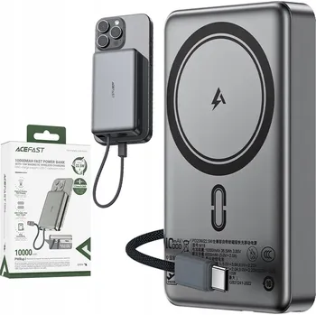 Powerbanka AceFast rychlá powerbanka s USB-C kabelem, bezdrátová pro MagSafe, 10000mAh