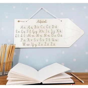 Obraz Znám svou abecedu - dřevěná tabulka - křída