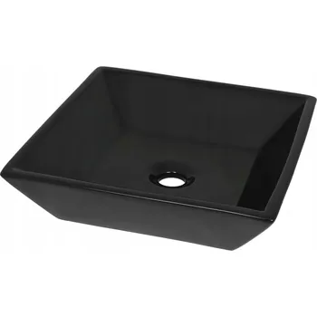 Umyvadlo Černé keramické umyvadlo na desku 41,5 x 41,5 x 12 cm