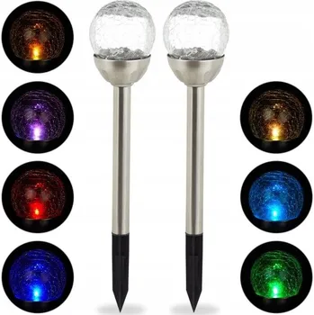 Venkovní osvětlení Solární lampa Relaxdays , stříbrná, 38 cm, 2 ks