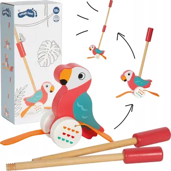 Dřevěná hračka Papoušek na tlačení Small Foot Lori dřevěný