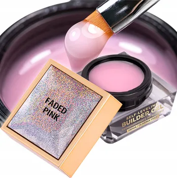 Lak na nehty Stavební Gel Na Prodlužování MOLLYNAILS 15g LED/UV Faded Pink