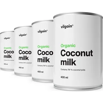 kokosové mléko Vilgain Kokosové mléko BIO – 4× 400 ml